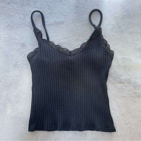 Topshop Tops - Topshop Ribbed Lace Tank Top